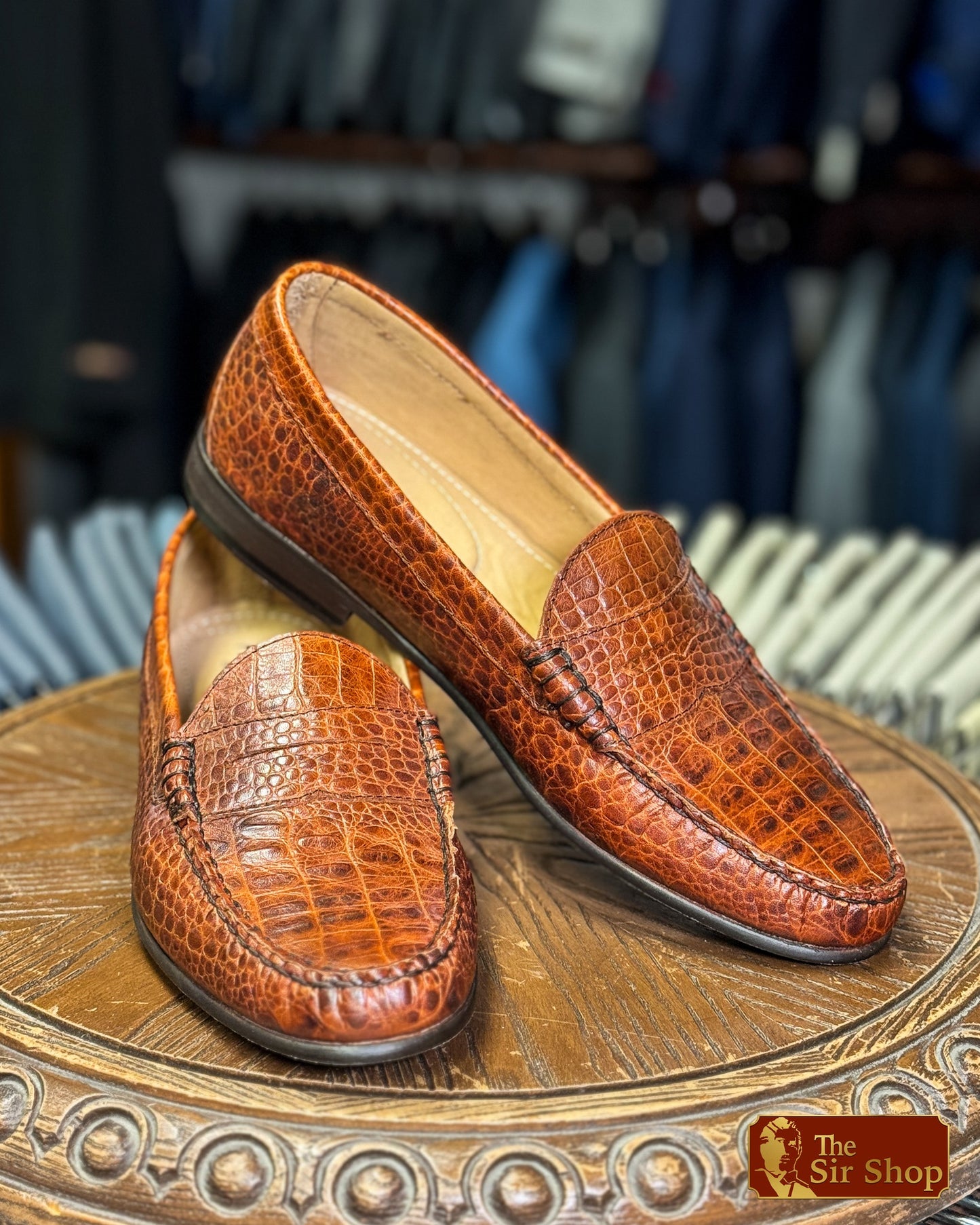 Phelps | Ventura Penny Loafer, Rust Croco