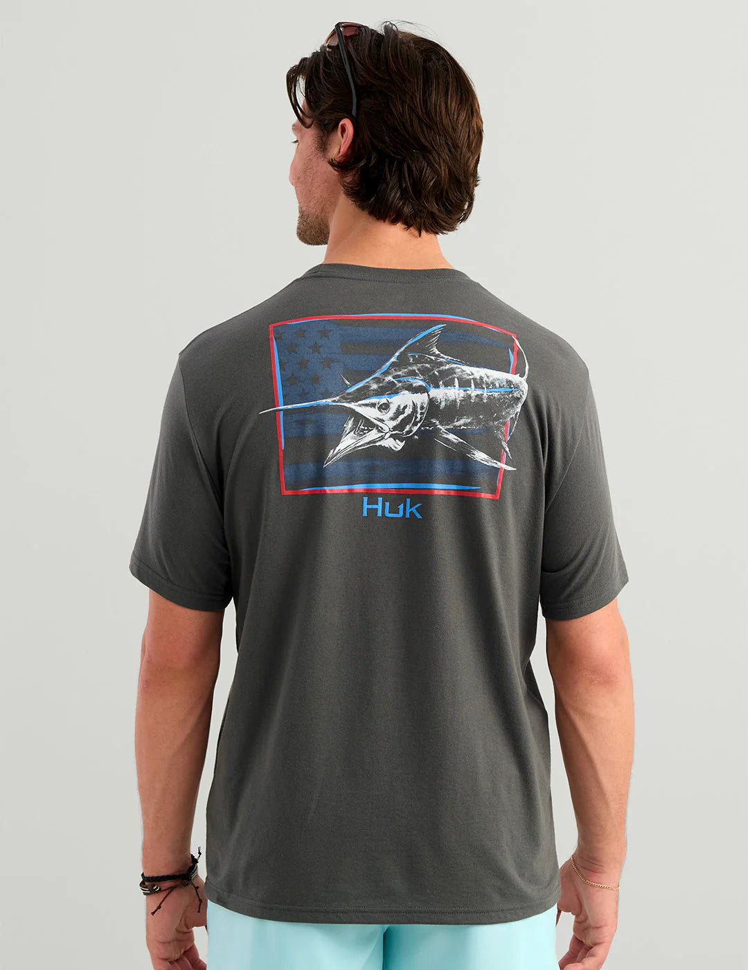Huk | Americana Tee, Dark Shadow