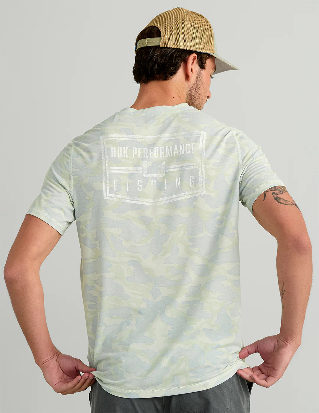 Huk | Drift Performance Tee, Pale Algae Camo