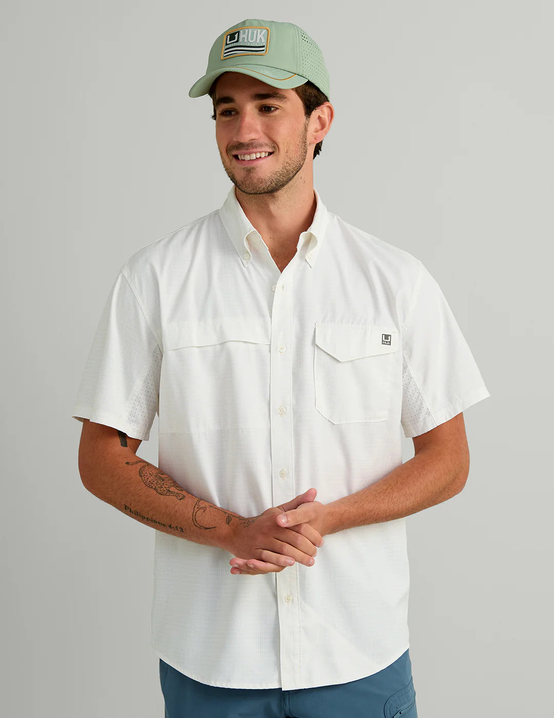 Huk | Tide Point Printed Button Down, Pale Algae