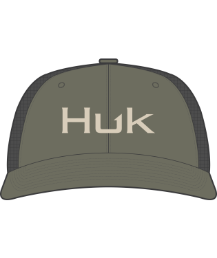 Huk | Embroidered 110 Trucker Hat, Moss