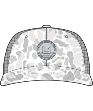 Huk | Circle Patch Trucker Hat, White Camo