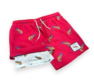 Pimp Shrimp | Swim Shorts, Crimson Shrimp