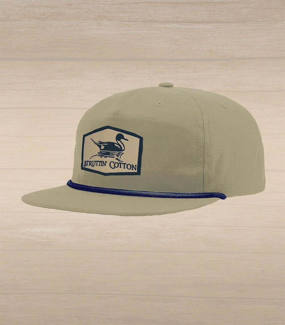 Struttin' Cotton | Pintail Patch on Khaki w/ Navy Rope Hat