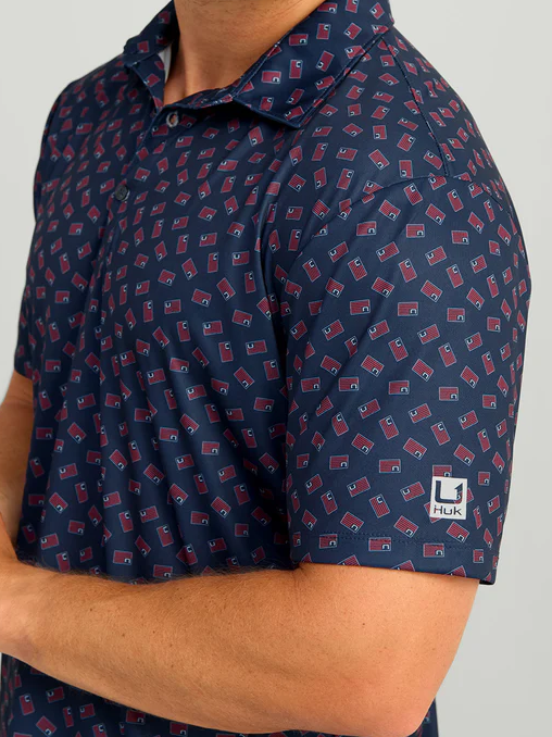 Huk | Pursuit Printed Polo - Naval Academy