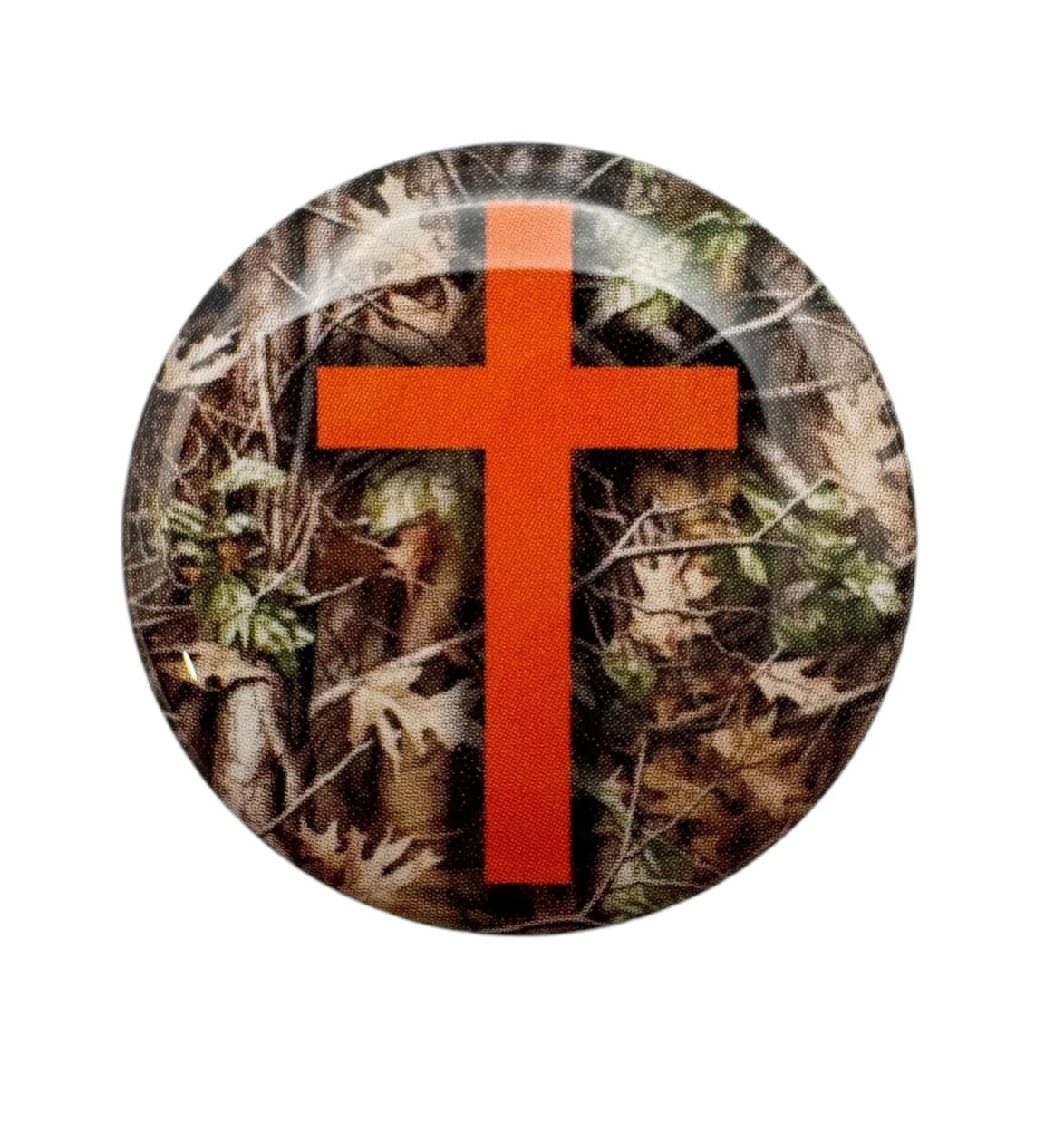 Tap to Pray- Forest Camo+Cross Prayer Tag Sticker