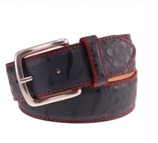 Phelps-Travis Moc Croco Belt Black/Red
