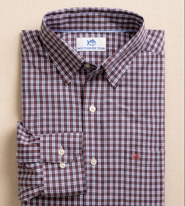 Southern Tide Sport Shirt- Crab Red
