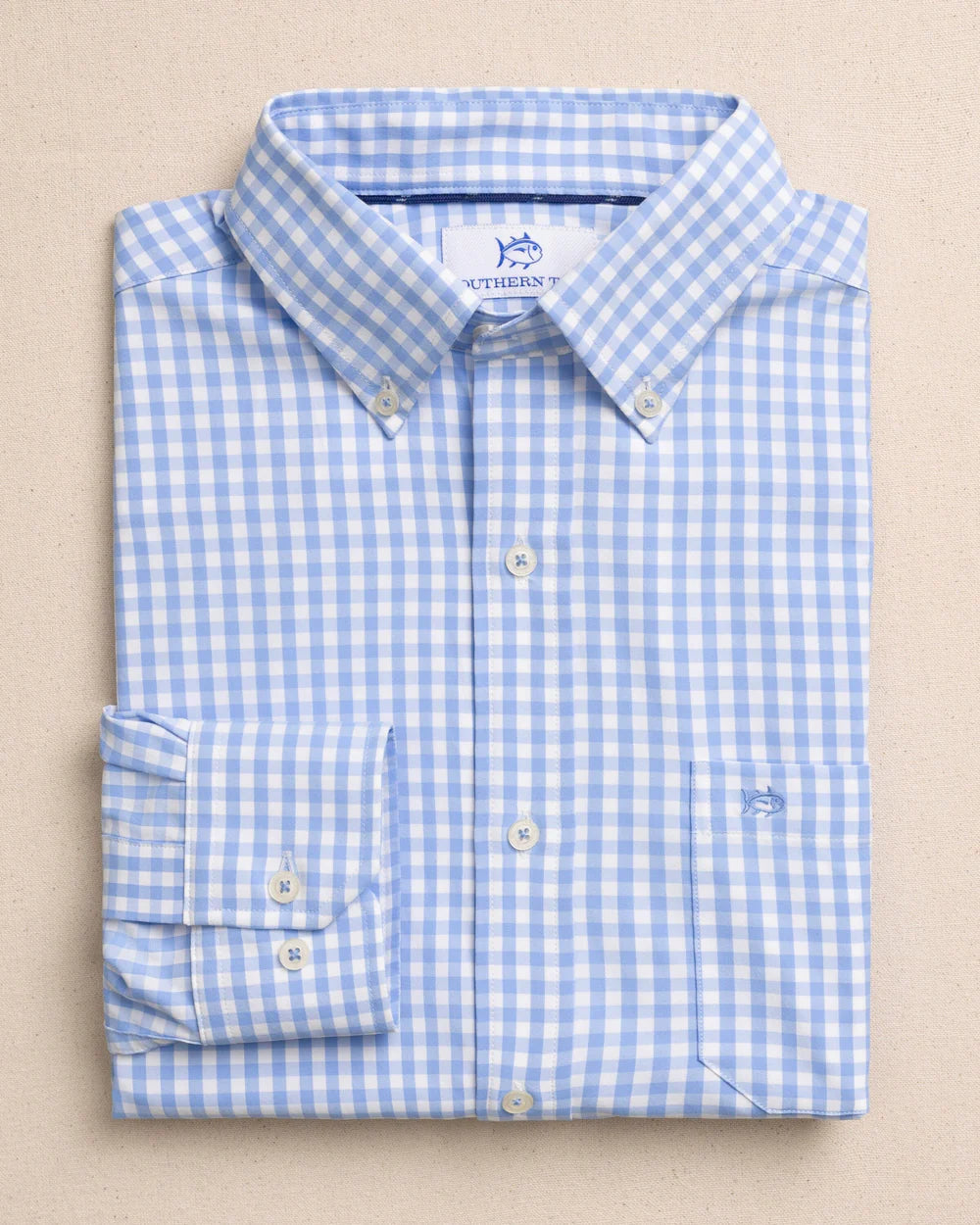 Southern Tide | Gingham Sport Shirt - Ocean Channel Blue