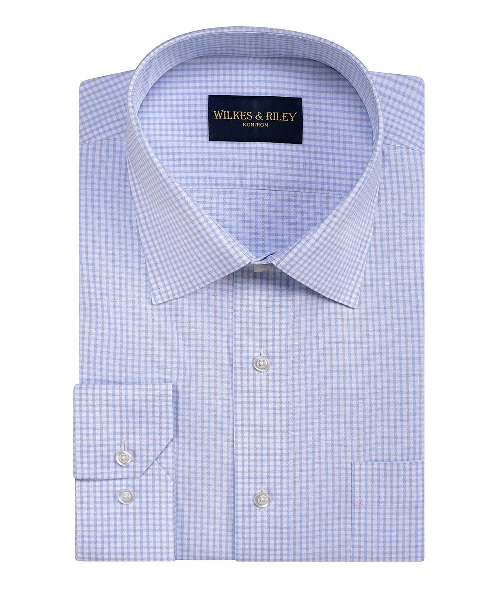 Tailored Fit Sky / Grey Dobby Twill Check