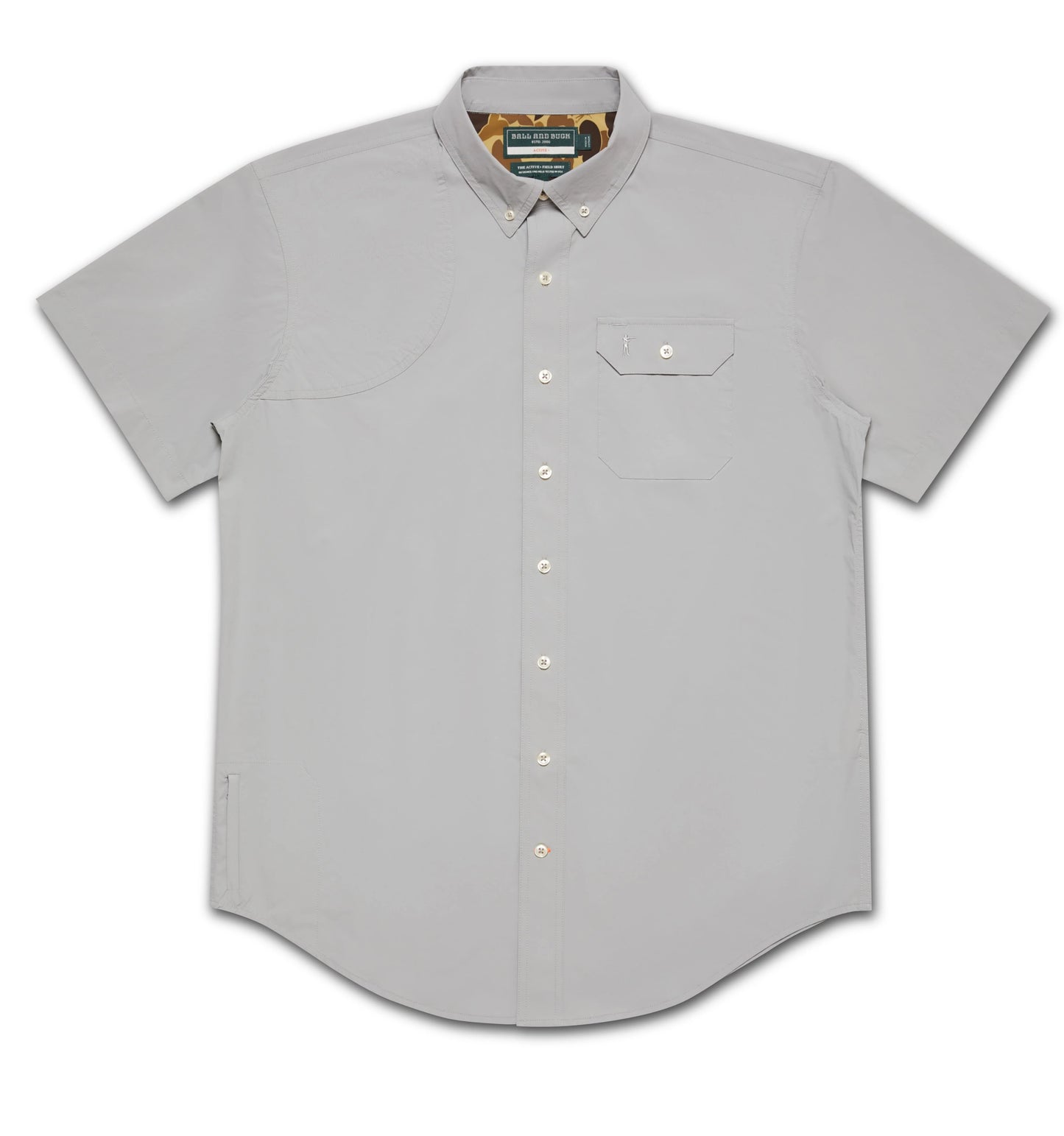 Ball + Buck | Active Field Shirt, Short Sleeve Stone Grey