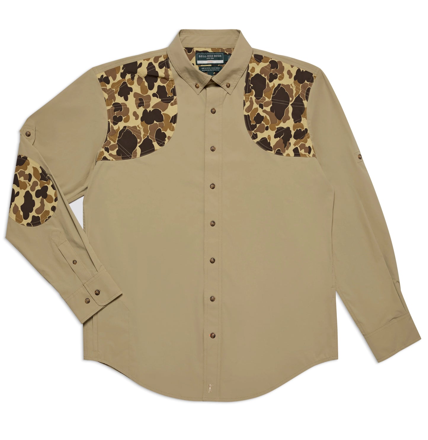 Ball + Buck | Active Field Shirt, Tan with Camo