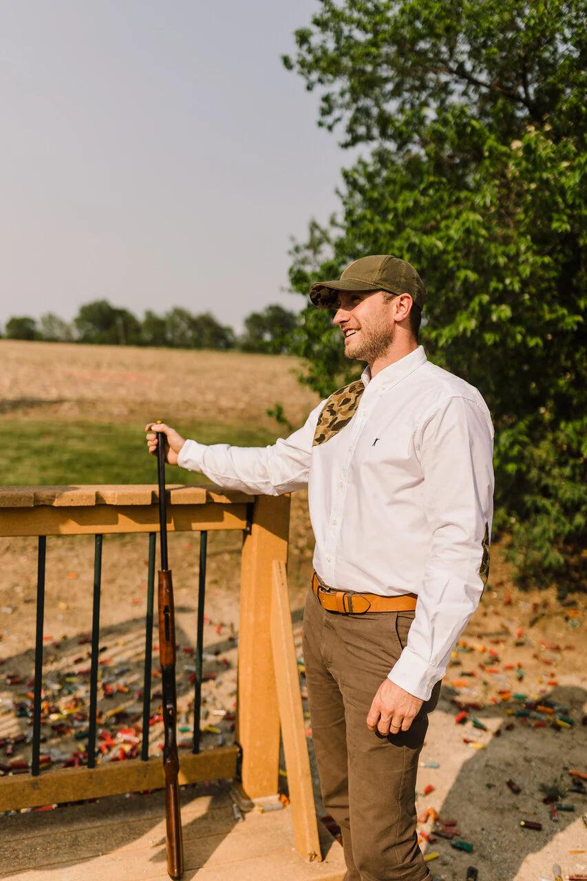Ball + Buck | Sportsman Shirt, White with Original Camo