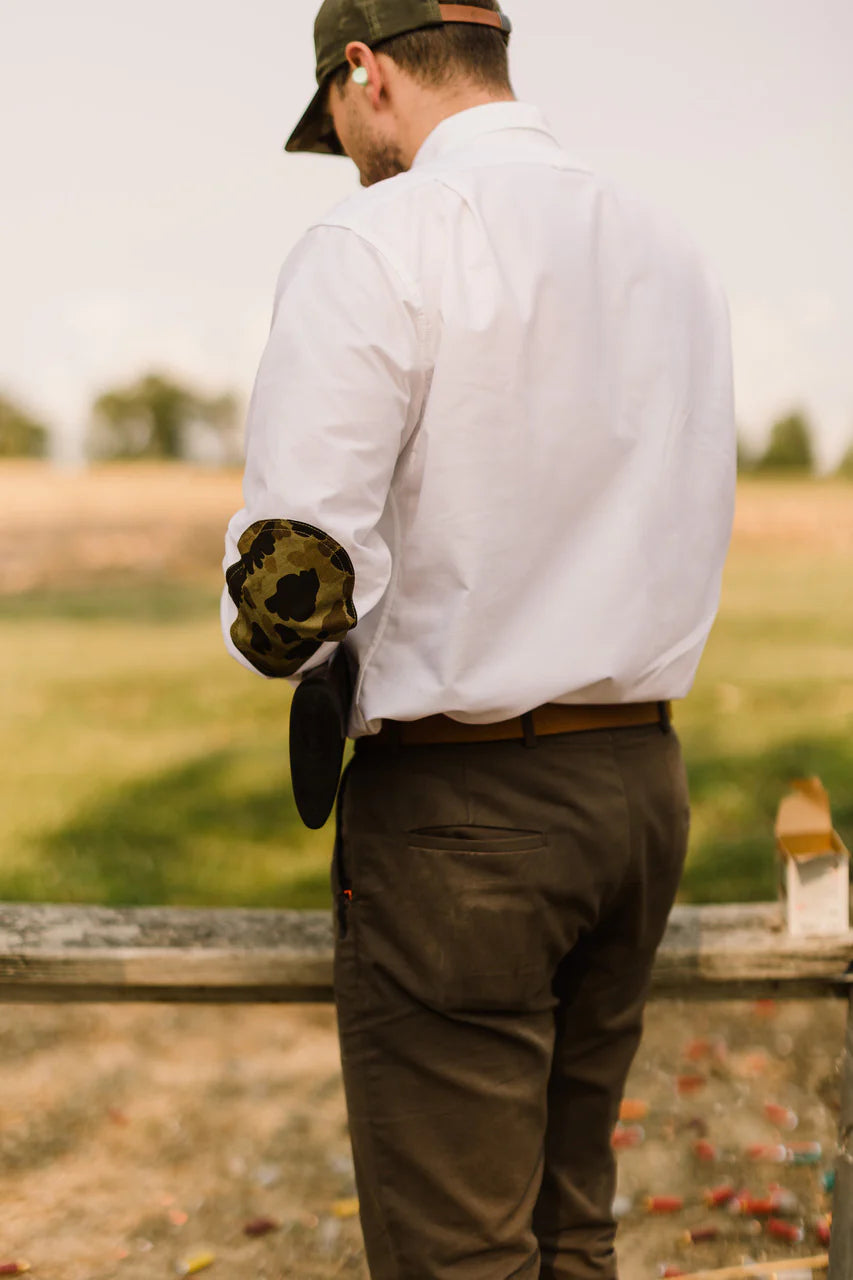 Ball + Buck | Sportsman Shirt, White with Original Camo