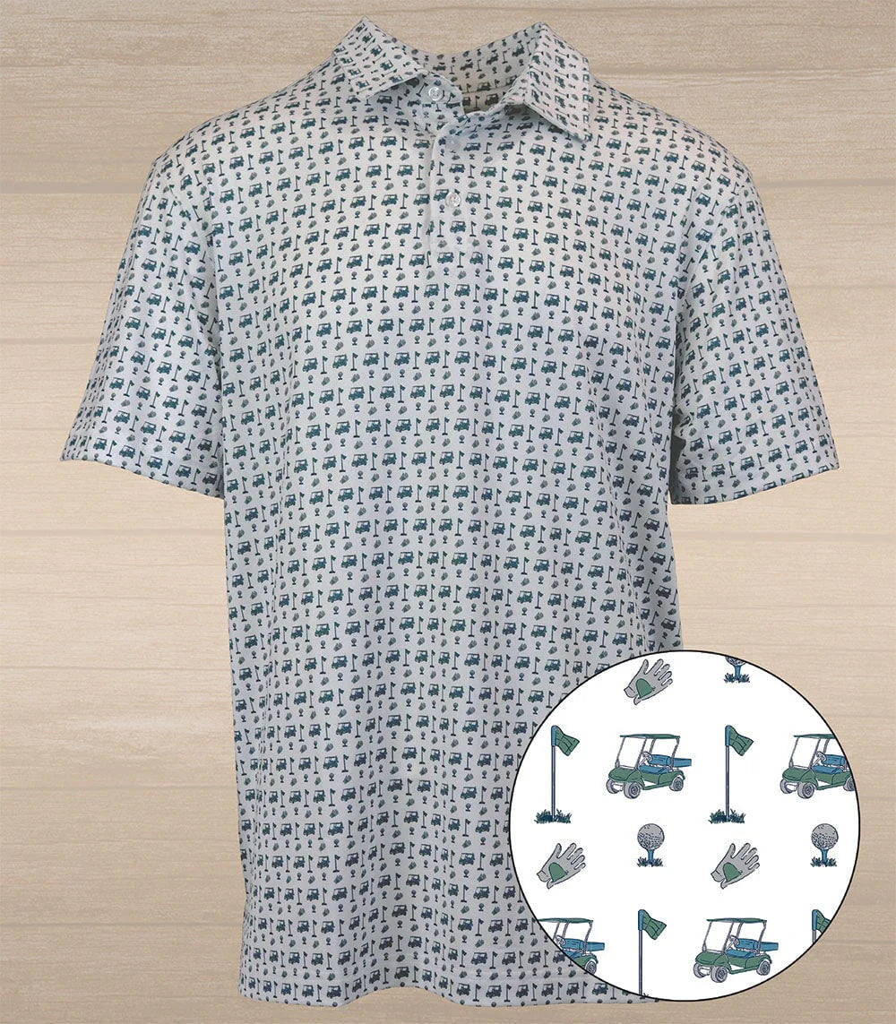 Struttin' Cotton | Cart Patch Only Polo, White