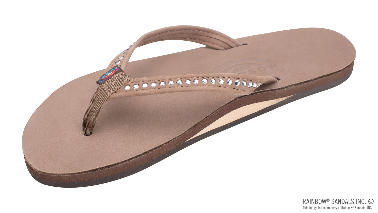 Rainbow Sandals | Women's Crystal Collection - Single Layer Leather