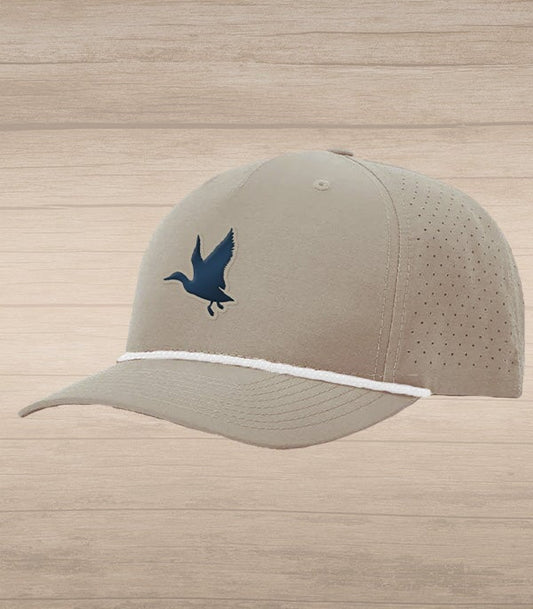 Struttin' Cotton | Flying Duck on Grey w/ White Rope Hat
