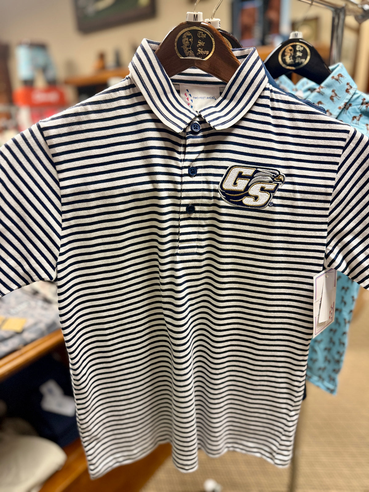 Georgia Southern Youth Polo, Navy Stripe