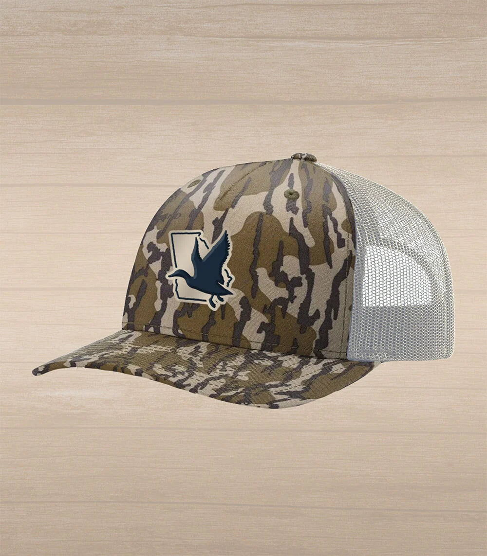 Struttin' Cotton | GA Flying Duck on Bottomlands, Khaki Trucker Hat