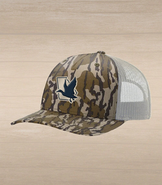 Struttin' Cotton | GA Flying Duck on Bottomlands, Khaki Trucker Hat