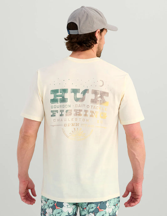 Huk | Western Wild Short Sleeve Pocket Tee, Egret