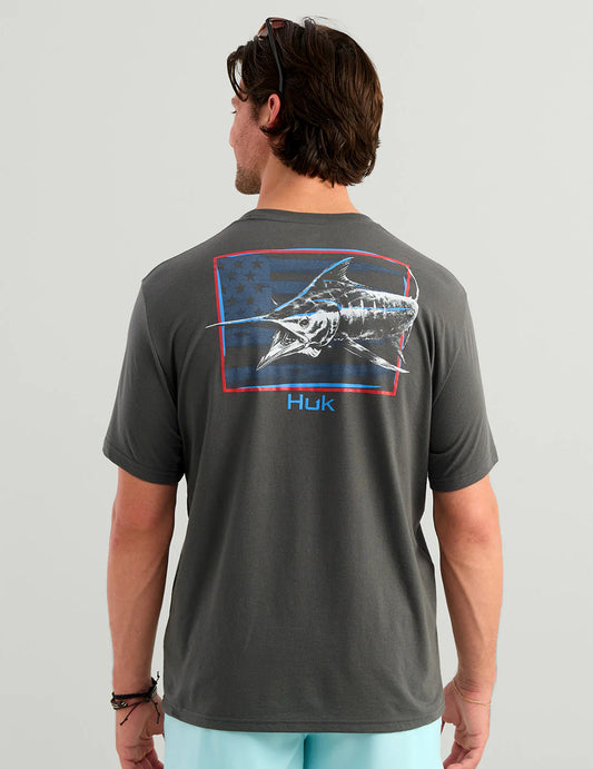 Huk | Americana Tee, Dark Shadow