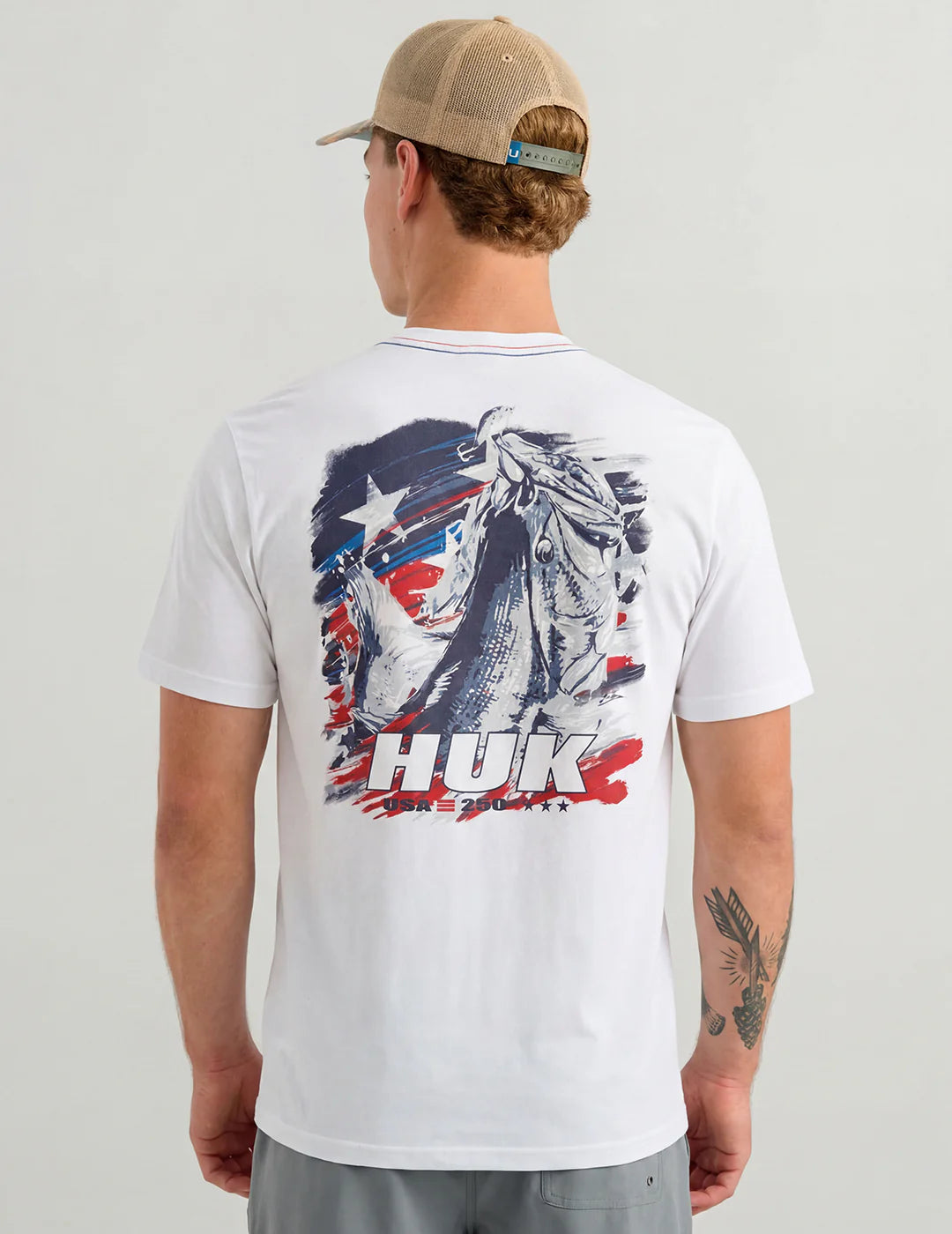 Huk | America 250 Fish & Flag Tee, White