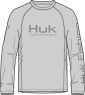 Huk | Pursuit Long Sleeve Crew, Harbor Mist