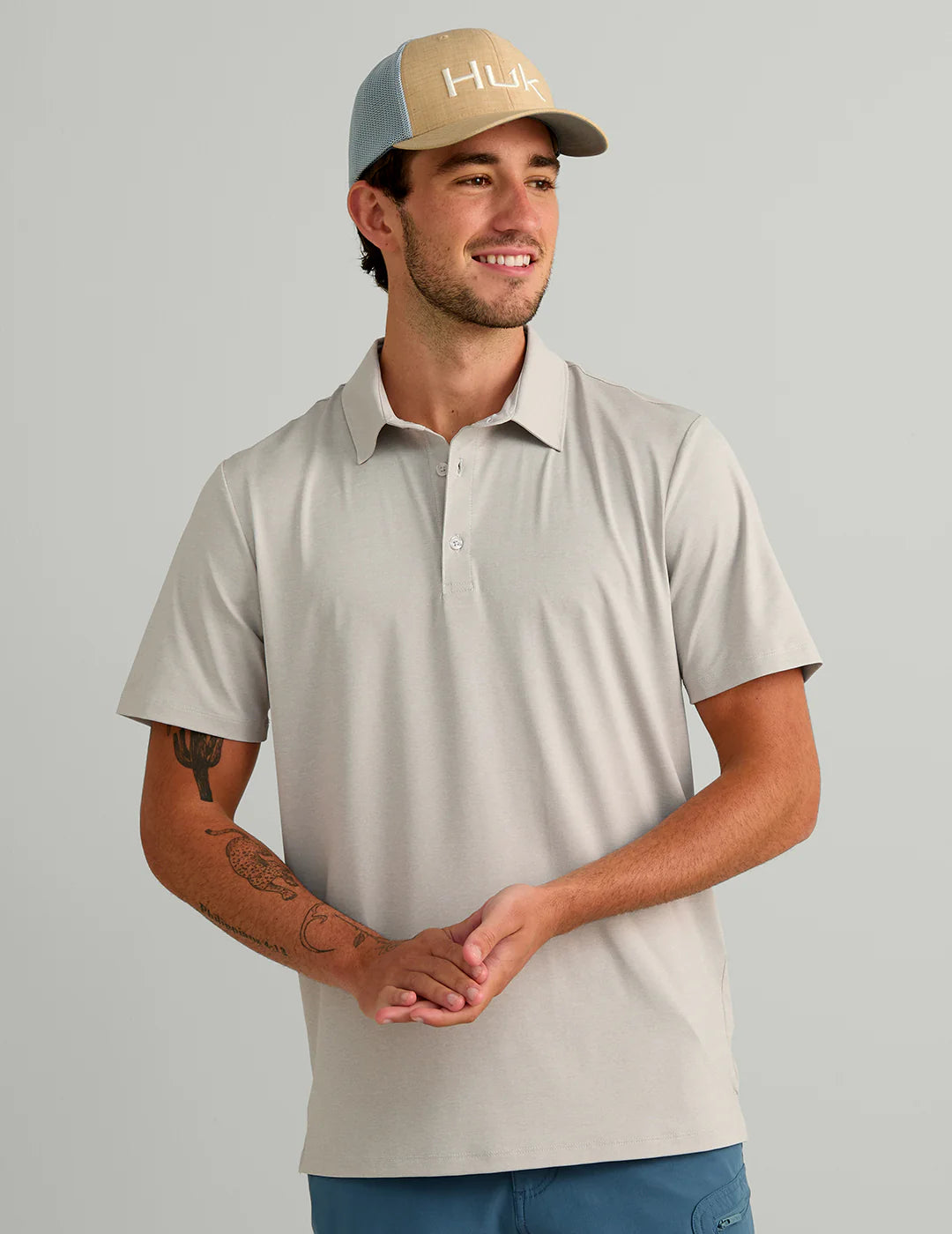 Huk | Performance Polo, Seagull Heather