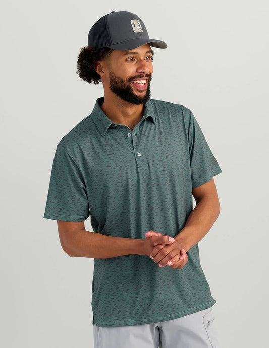 Huk | Pursuit Printed Polo, North Atlantic