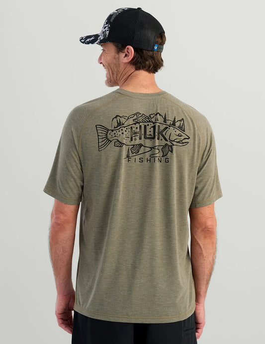 Huk | Drift Performance Tee, Heather Moss