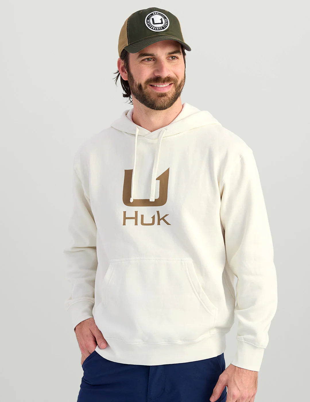 Huk | Barb U Cotton Fleece Hoodie, Egret