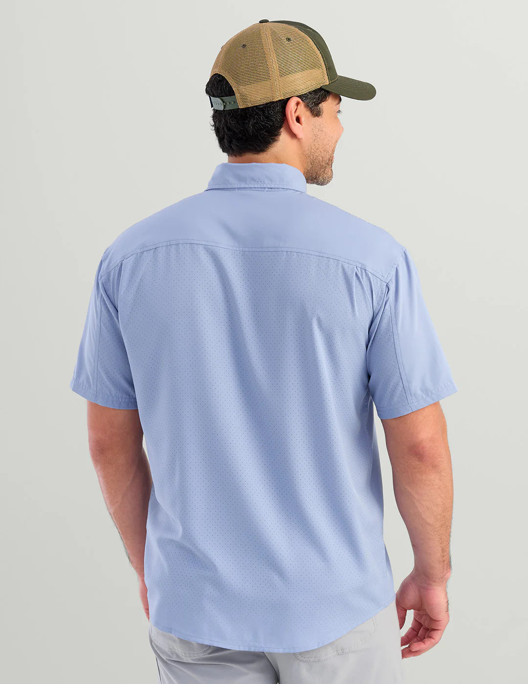 Huk | Tide Point Short Sleeve Button Down, Lightening Sky