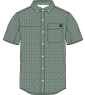 Huk | Tide Point Printed Short Sleeve Shirt, Fog Green