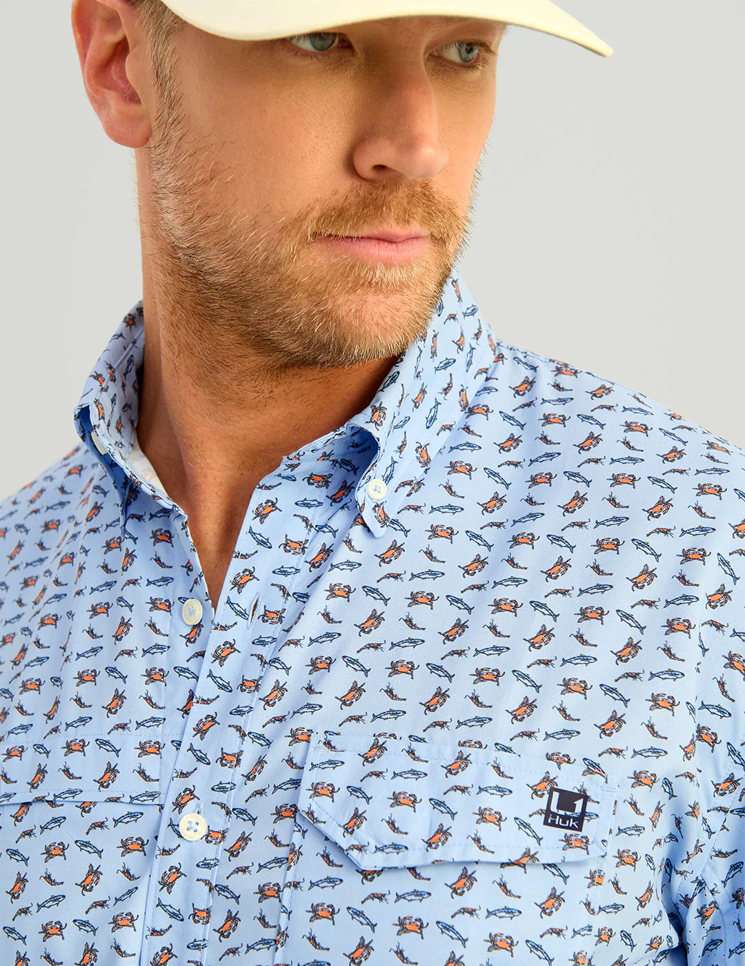 Huk | Tide Point Short Sleeve Button Down, Windsurfer