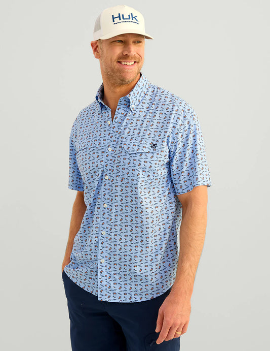 Huk | Tide Point Short Sleeve Button Down, Windsurfer