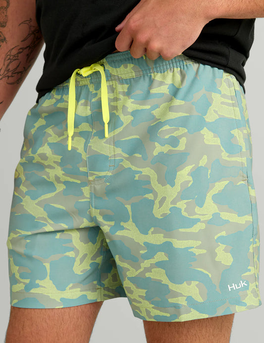 Huk | Pursuit Volley Shorts, Seagrass Camo