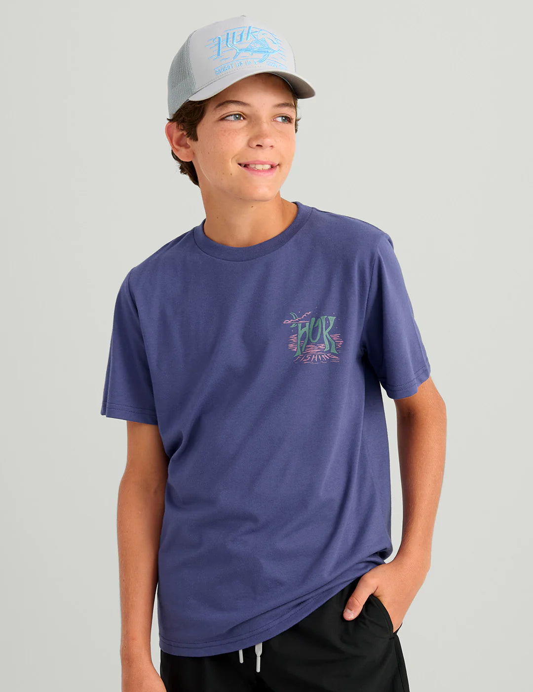 Huk | Youth - Night Sword Tee, Skipper Blue