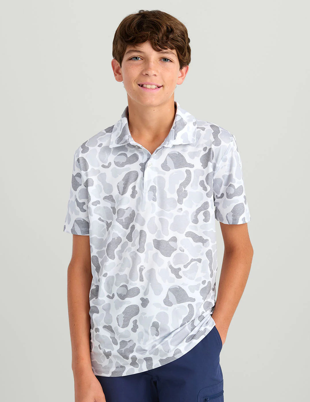 Huk | Youth - Pursuit Polo, White Camo