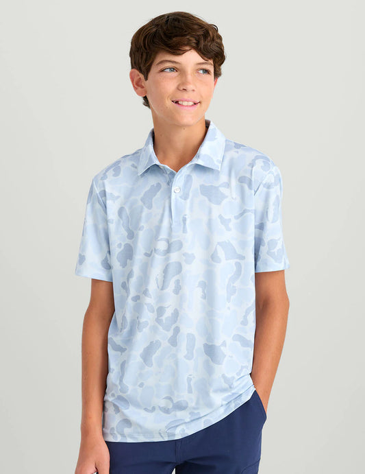 Huk | Youth - Pursuit Polo, Sky Camo
