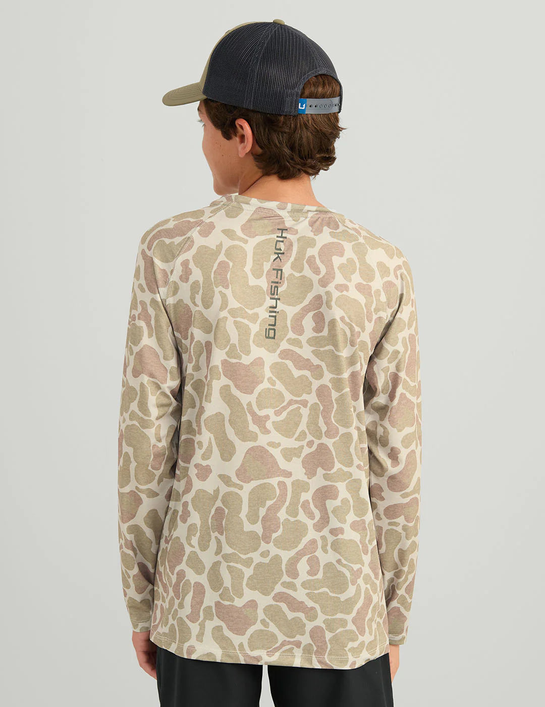 Huk | Youth - Airweight Crewneck, Sand Camo
