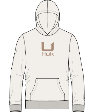 Huk | Youth - Barb U Cotton Hoodie, Egret