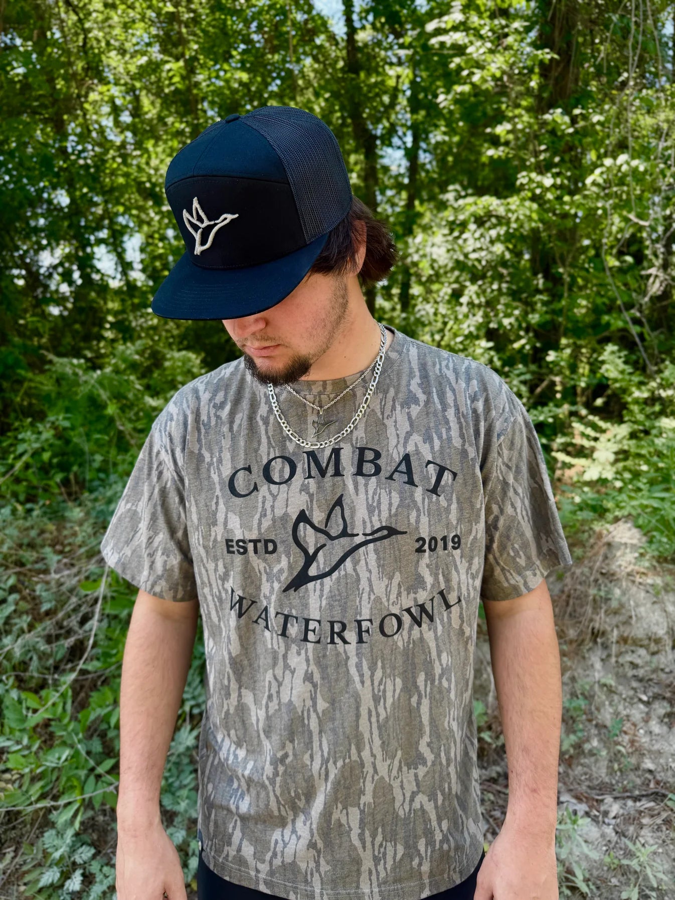 Combat Waterfowl | Mossy Oak Bottomland Vintage Logo Tee