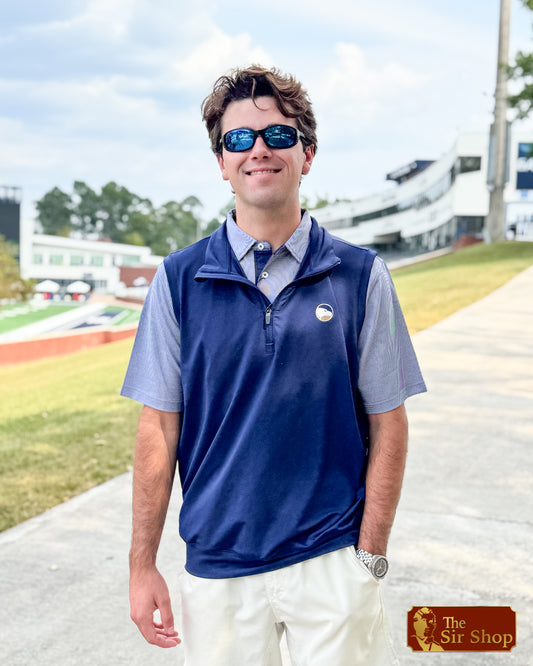 Cotton Brothers | Quarter Zip Vest, Navy Georgia Southern