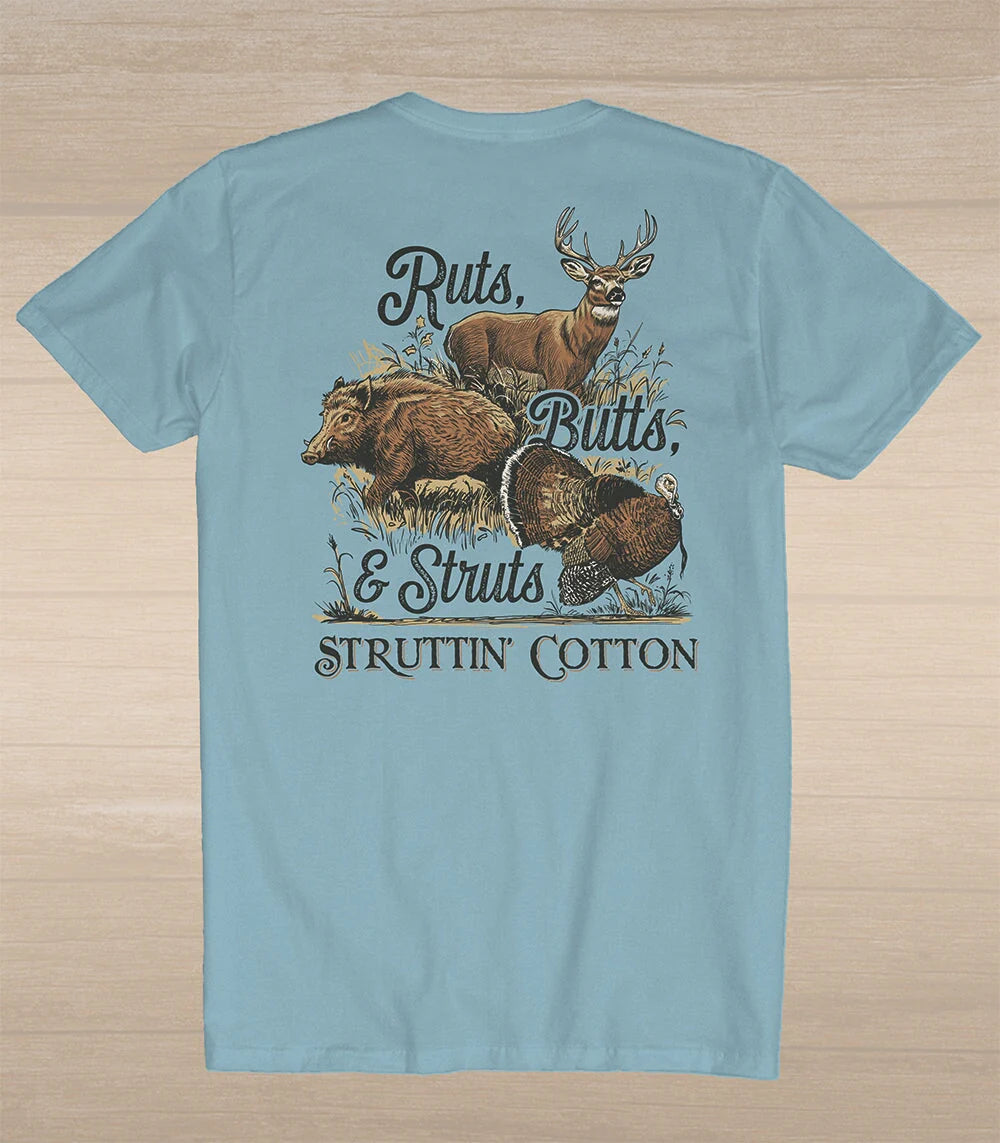 Struttin' Cotton | Ruts, Struts, & Butts Tee, Beachwash