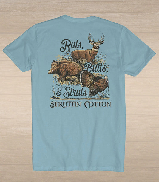 Struttin' Cotton | Ruts, Struts, & Butts Tee, Beachwash