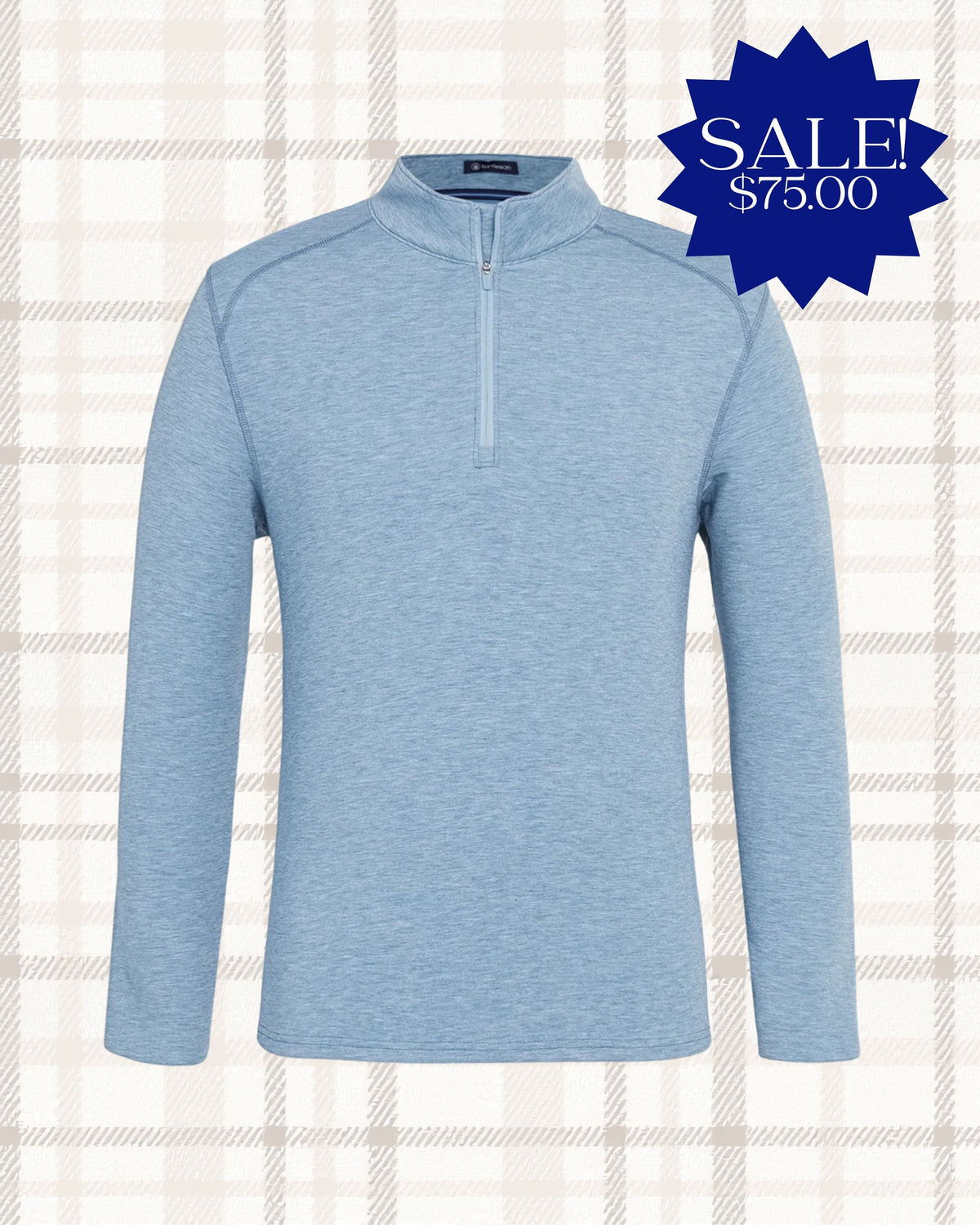 Turtleson- Stirling 1/4 Zip- Still Water Heather