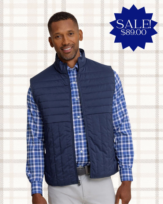 Southern Tide | Greenwood Packable Vest, Dress Blue