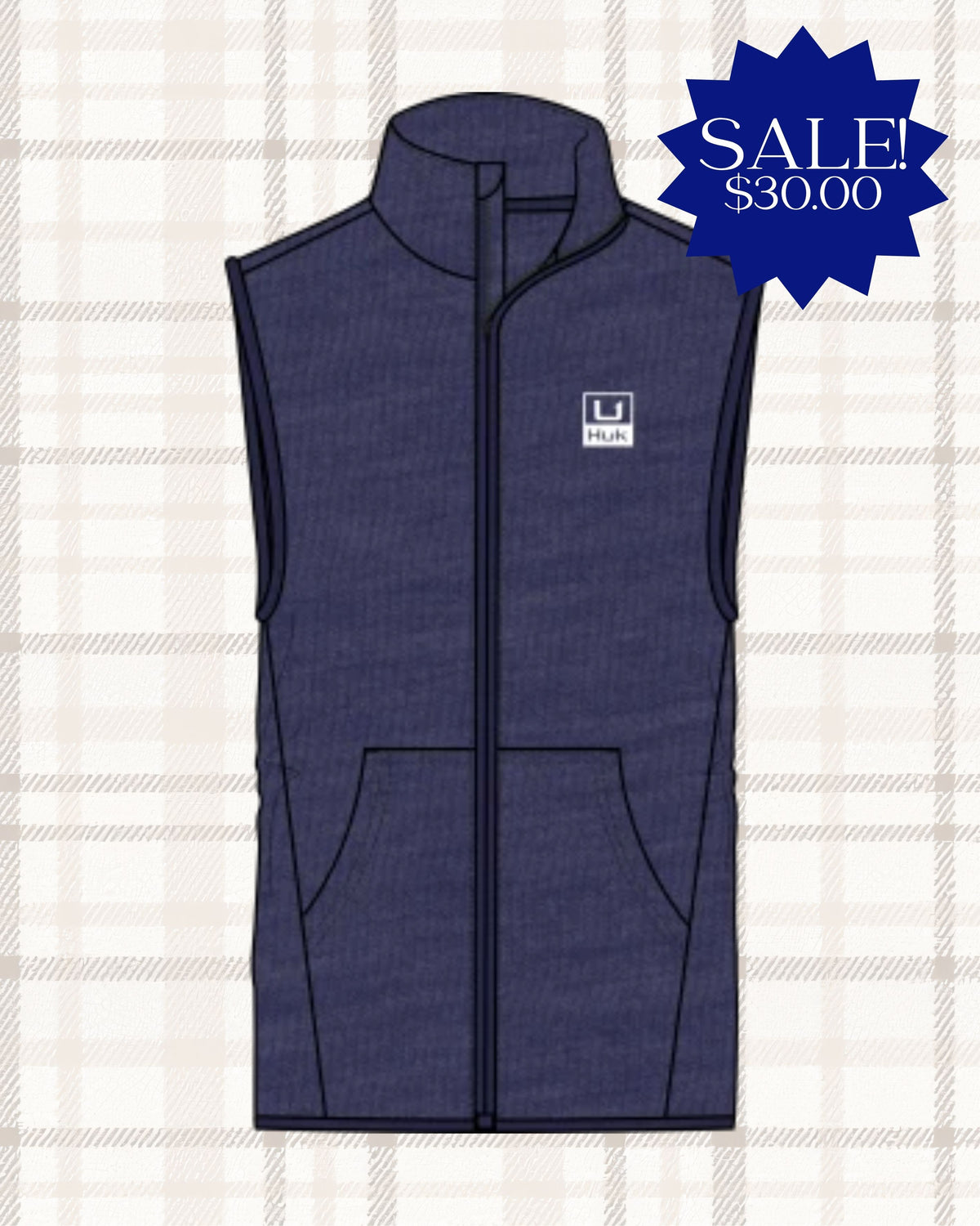 Huk | Coldfront Performance Vest, Naval Academy Heather