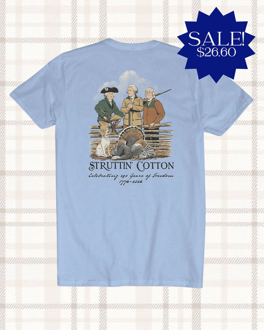 Struttin' Cotton | 250 Years of Freedom Tee, Blue Sky